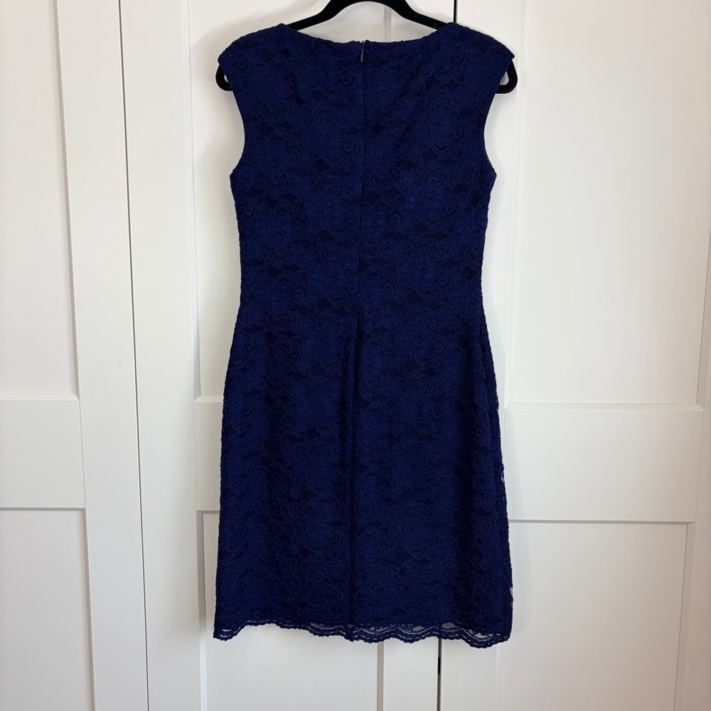 Ralph Lauren Navy Scalloped Lace Cocktail Dress | 4 - Picture 3 of 6